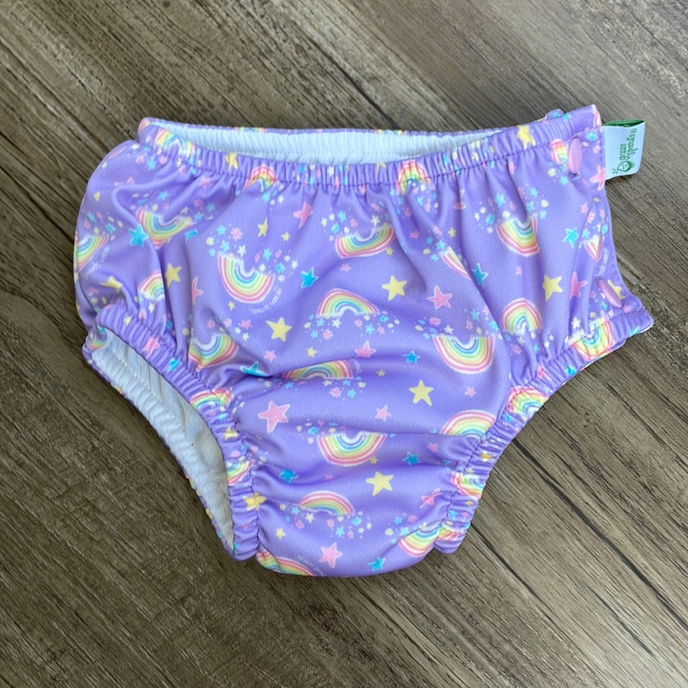 Green Sprouts Baby Girl Rainbow Swim Diaper 12M
